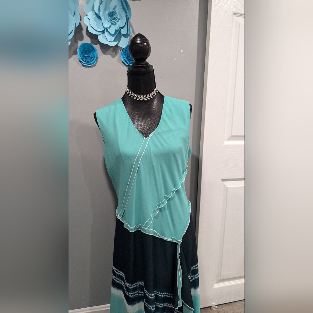 Donna Karan Tye Dyed Faux Wrap Dress - Picture 2 of 7